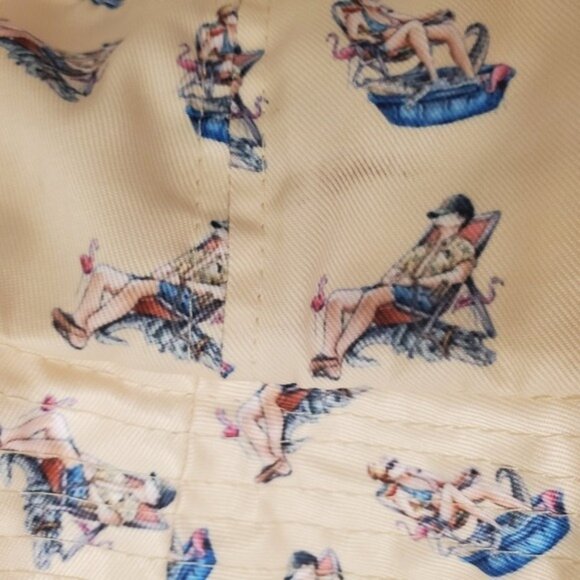 Handmade Bucket Hat Florida Theme Loungechair Drink - Picture 9 of 13